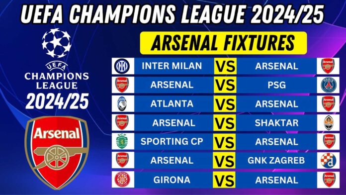 Arsenal Champions League Fixtures