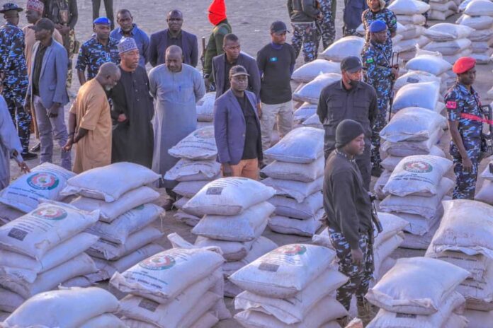 Borno Governor Distributing Food Items Donated By Tinubu