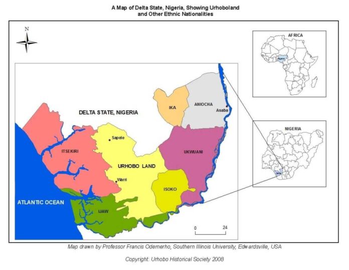 Delta State Map With Anioma Region Highlighted