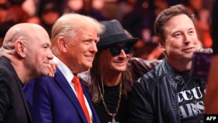 Donald Trump And Elon Musk At Ufc Fight Madison Square Garden