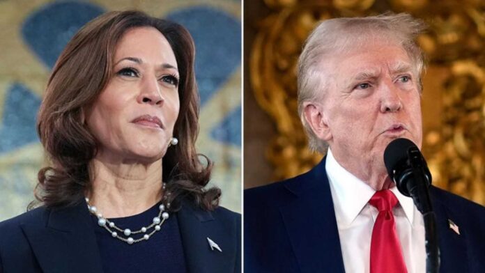 Donald Trump And Kamala Harris Campaigning In 2024