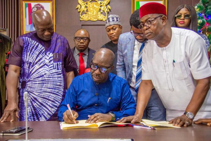 Edo State Governor Okpebholo Signing Budget Bill