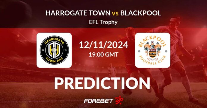 Harrogate Town Vs Blackpool Efl Trophy Match