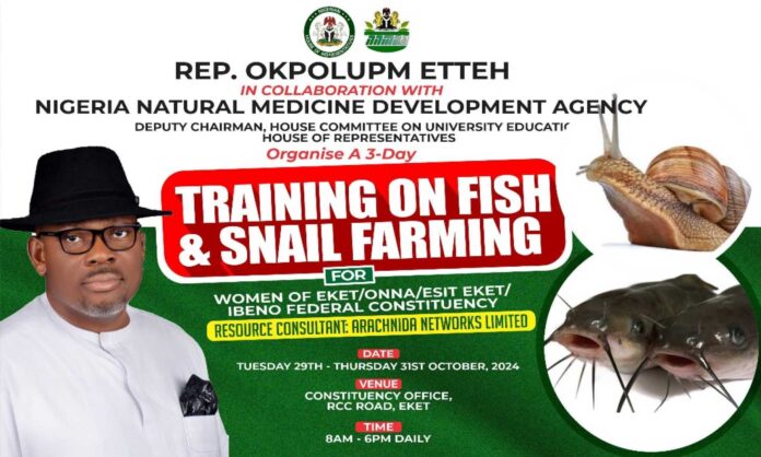 Hon. Okpolupm Etteh Empowering Women In Fish And Snail Farming