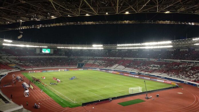 Indonesia Vs Japan Football Match Gelora Bung Karno Stadium