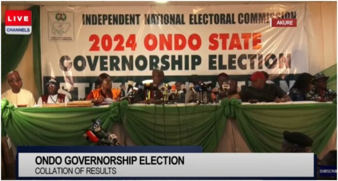 Inec Collating Results Ondo State Governorship Election