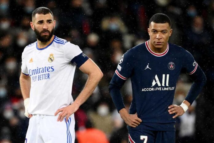 Karim Benzema And Kylian Mbappe On The Football Field