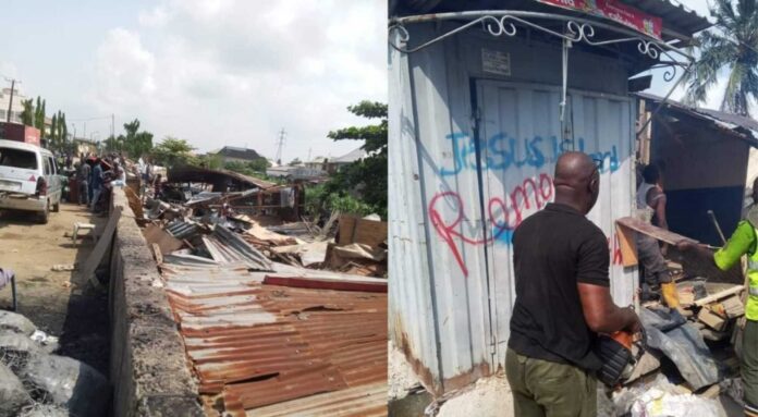 Lagos State Government Demolishes Shanties Ajao Estate Canal Bank