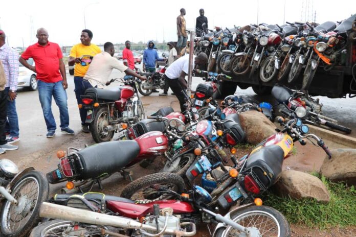 Lagos Task Force Impounding Motorcycles