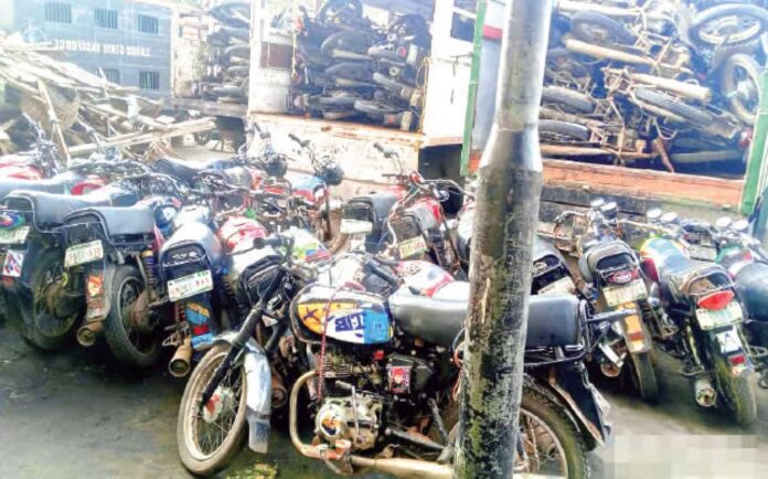 Lagos Taskforce Impounding Motorcycles