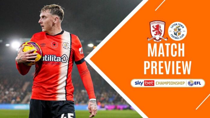 Middlesbrough Vs Luton Town Championship Match