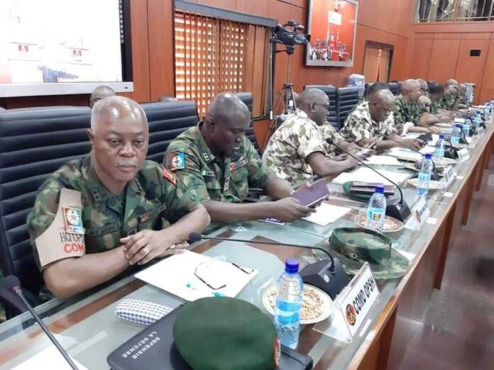 Nigerian Defence Chief Meeting With Military Officers