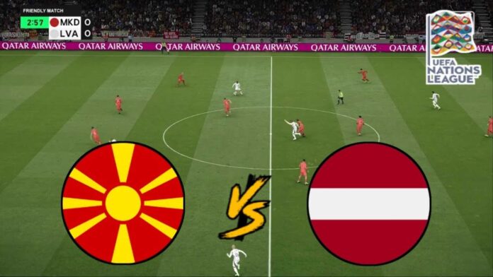 North Macedonia Vs Latvia Football Match