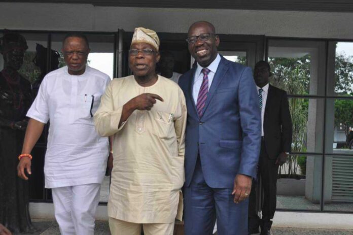 Obasanjo And Obaseki Meeting