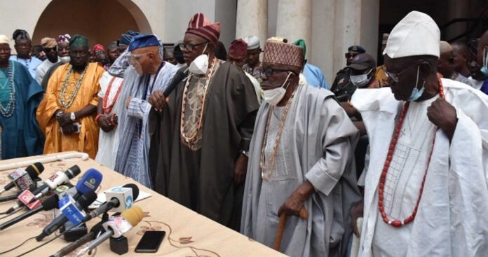 Olubadan Of Ibadanland Meeting With Council Members