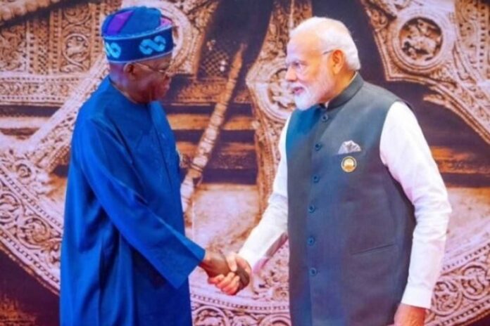 President Bola Tinubu And Indian Prime Minister Narendra Modi Meeting In Abuja