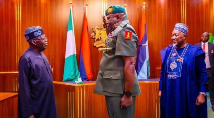 President Bola Tinubu And Lieutenant General Olufemi Olatubosun Oluyede