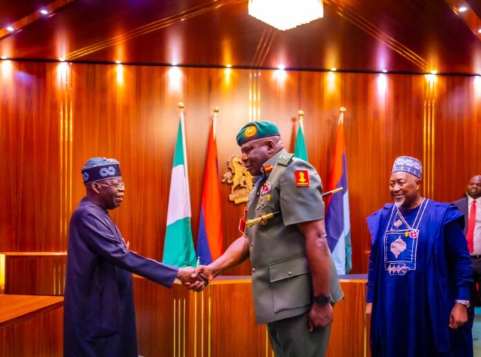 President Bola Tinubu And Lt. Gen. Olufemi Oluyede