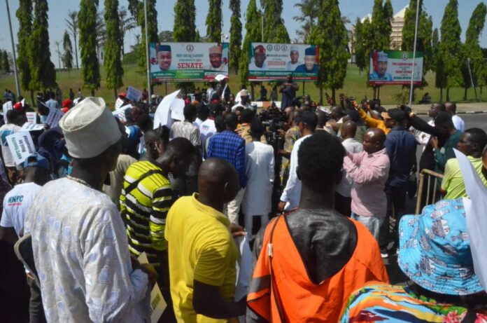 Protesters At Nigerian National Assembly Demanding Kyari's Sack