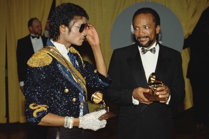 Quincy Jones With Michael Jackson And Other Celebrities