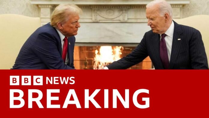 Trump And Biden Shaking Hands In The Oval Office