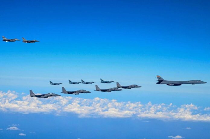 Us B 1b Bomber Joint Air Drill With South Korea And Japan