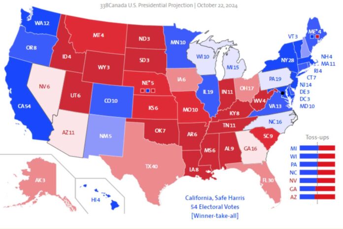 Us Presidential Election 2024 Electoral College Map