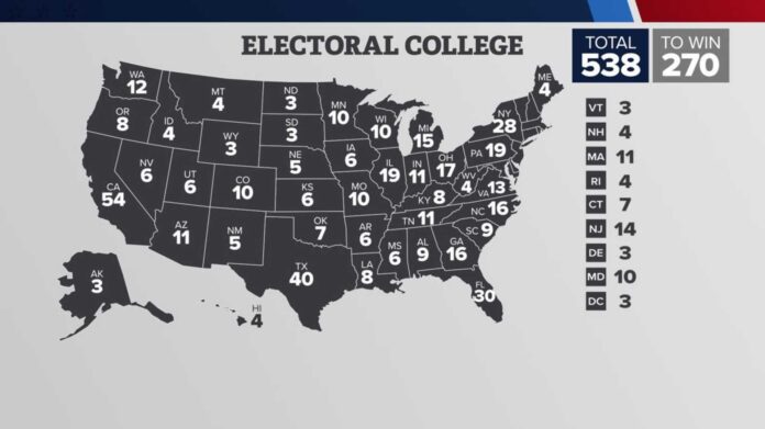 Us Presidential Election 2024 Electoral Votes Map