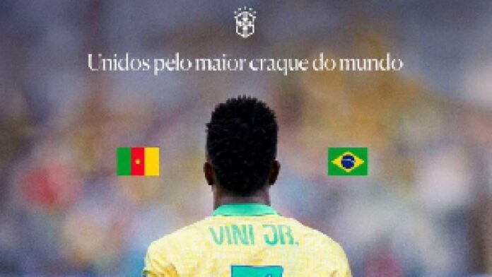 Vinícius Jr With Cameroon And Brazil Flags