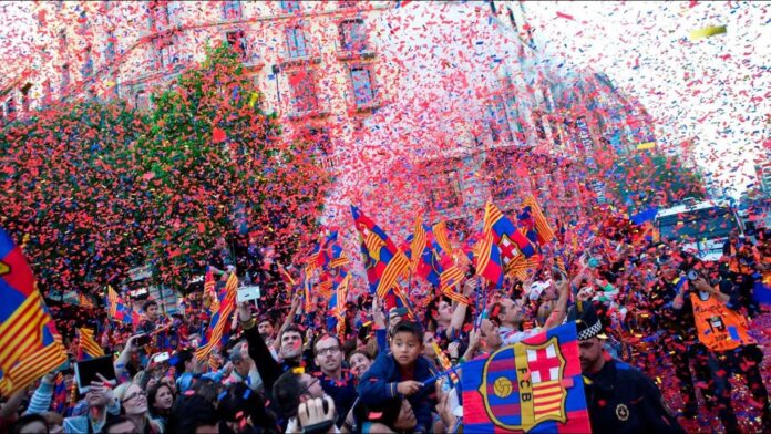 Barcelona Football Celebration Fans