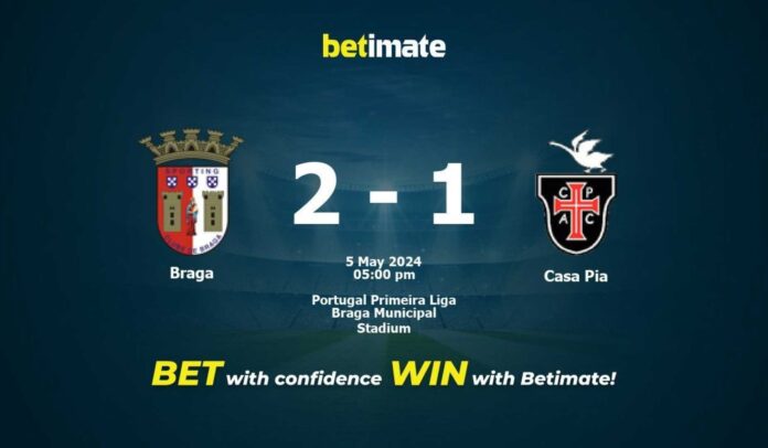 Braga Vs Casa Pia Primeira Liga Match