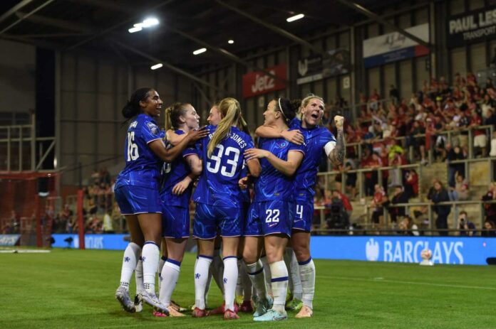 Chelsea Women Celebrating Title At Tottenham Hotspur Stadium