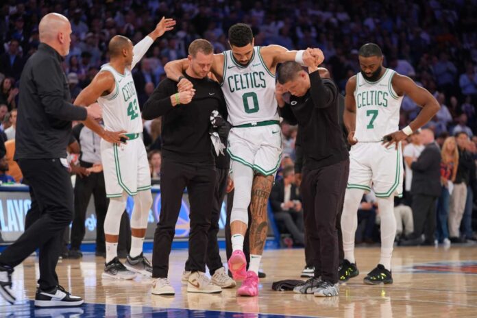 Jayson Tatum Injury Wheelchair Madison Square Garden