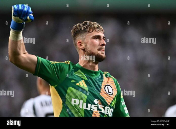 Kacper Tobiasz Legia Warszawa Match Celebration