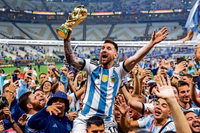 Lionel Messi Celebrating Football Win