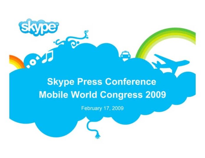 Skype Logo At Mobile World Congress 2015