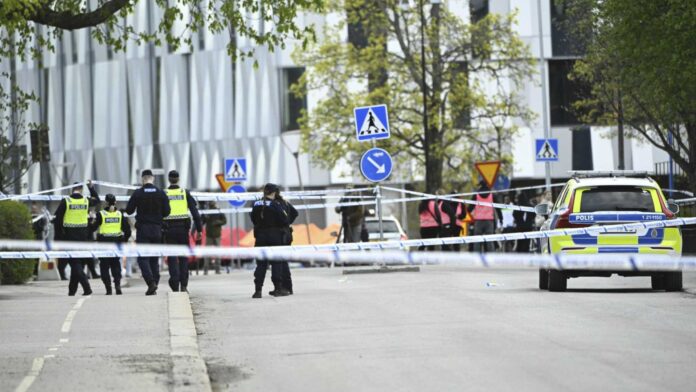 Uppsala Shooting Scene Police Investigation