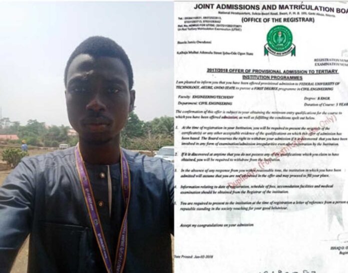Basola Owodunni, University Admission Issue