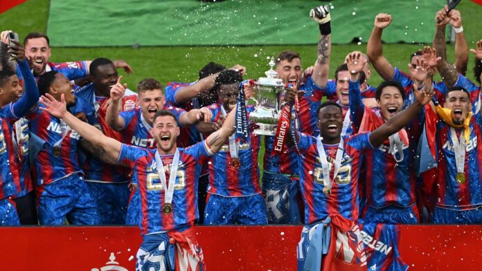 Crystal Palace Team Celebrating Fa Cup Win