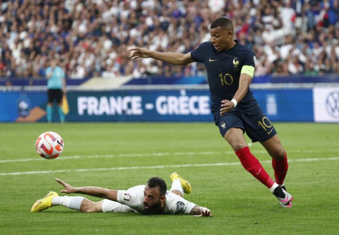 Kylian Mbappe In Action With France National Team