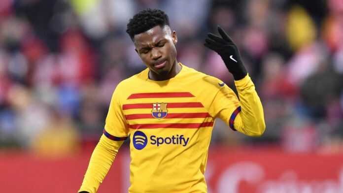 Ansu Fati Playing For Fc Barcelona