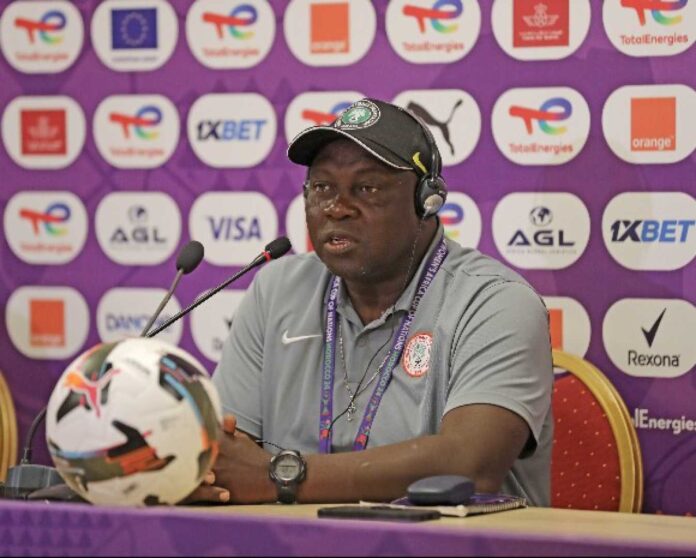 Super Falcons Coach Justin Madugu During Press Conference