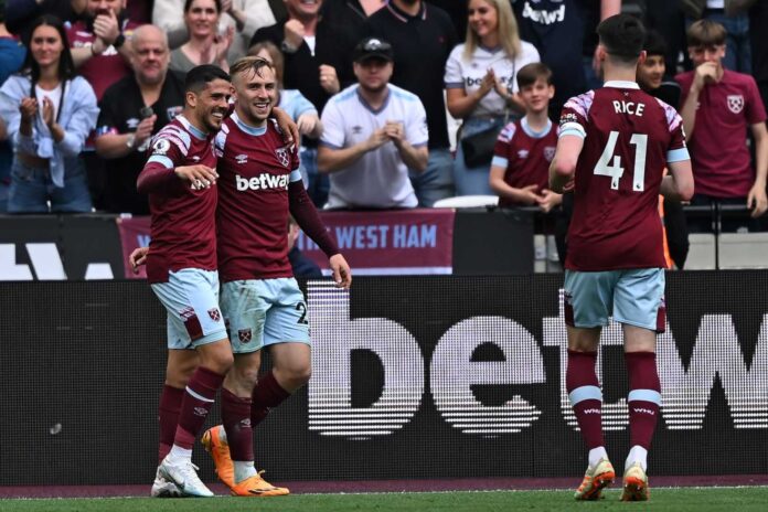 West Ham Players Celebrating Goals Together
