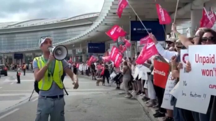 Air Canada Flights Strike Protests