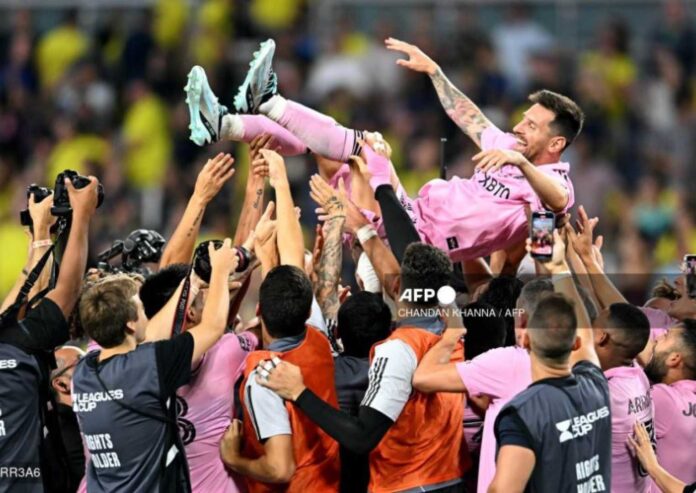 Inter Miami Players Celebrate Win In Leagues Cup