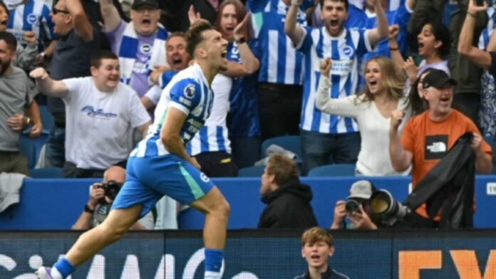 James Milner Celebrating Goal In Brighton Match