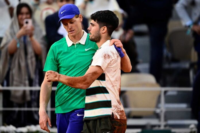Jannik Sinner And Carlos Alcaraz Tennis Match