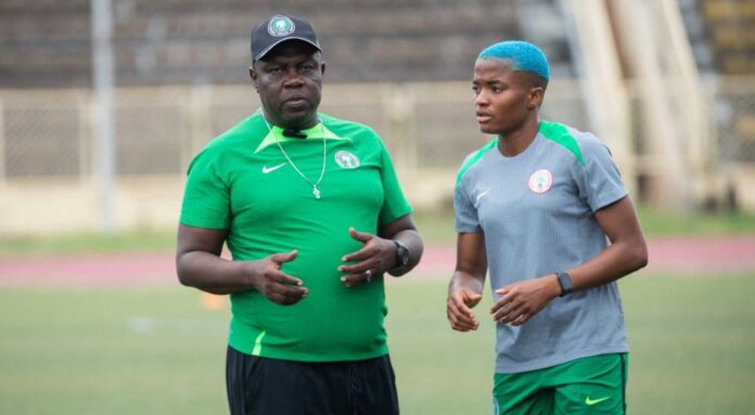 Justine Madugu Coaching Super Falcons Team