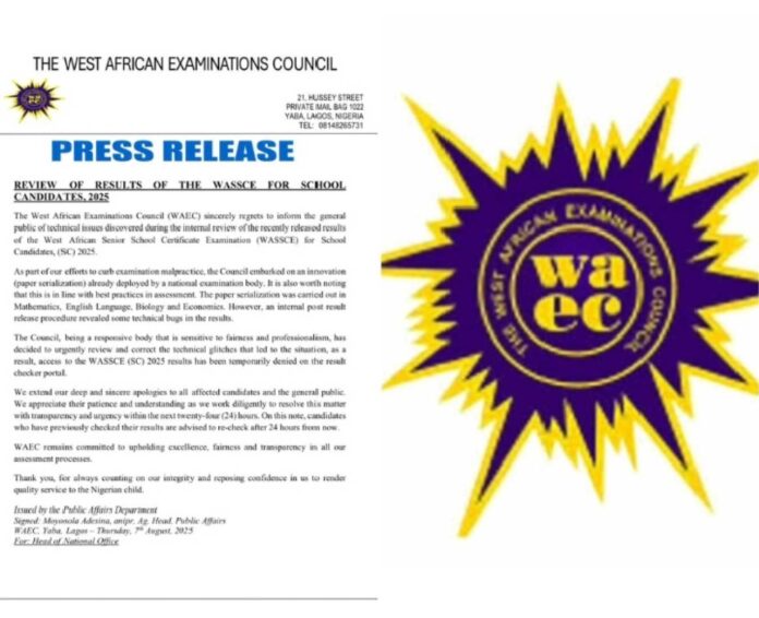 Waec Results Portal Glitch Resolution