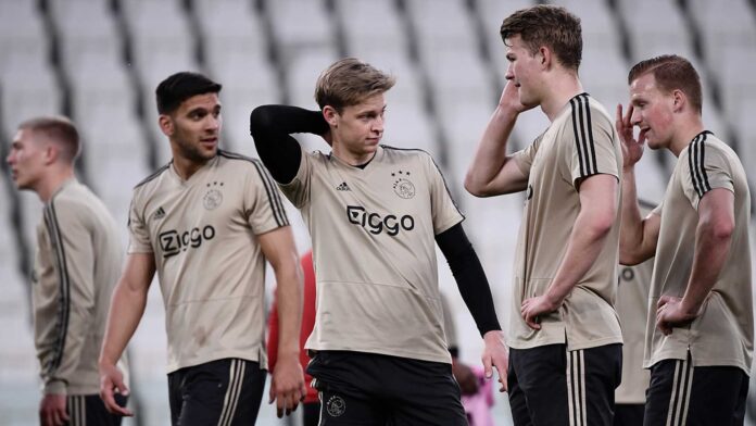 Ajax Players Training Before Match